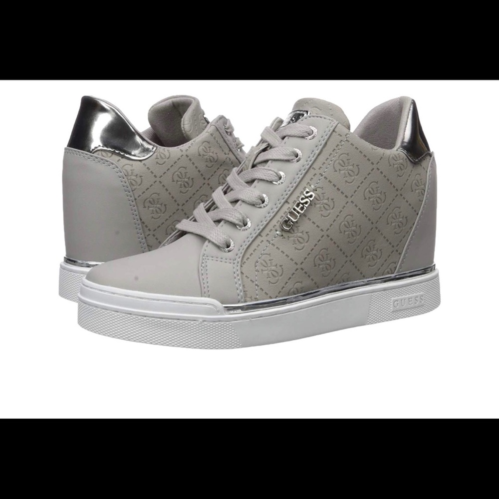 Guess Womens Guess Leather Low Top Lace Up Fashion Sneakers